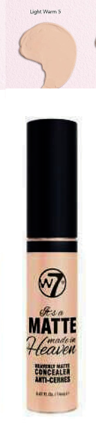 W7 Matte Concealer Made In Heaven Light Shades Long Lasting Vegan 14ml from Superior Mart
