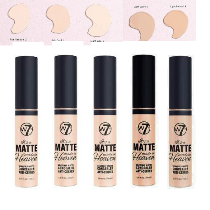 W7 Matte Concealer Made In Heaven Light Shades Long Lasting Vegan 14ml from Superior Mart
