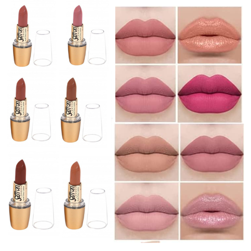 Saffron London Matte Lipstick Nude Shade Colour Pink Red Coral Nude Natural from Superior Mart