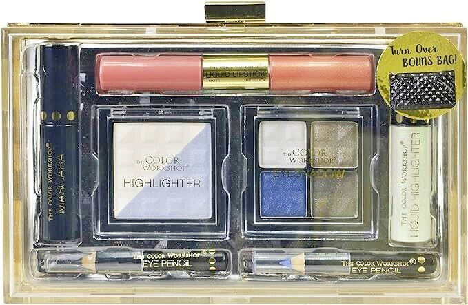 Professional Make Up Gift Set  eyeshadows mascara Liquid lipstick Bag 8 Piece from Superior Mart