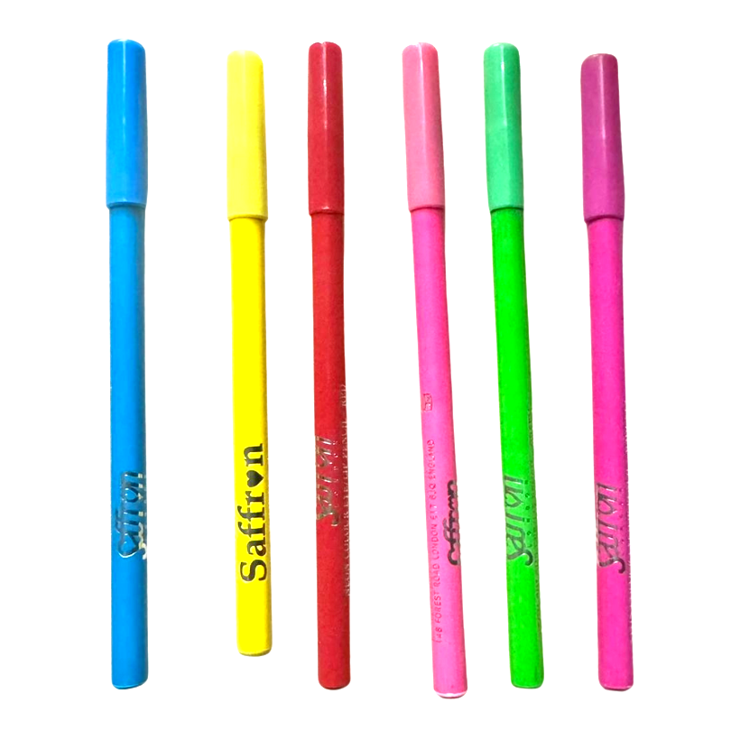6X Saffron Neon Eyeliner and Lip Liner Pencil Bright Eye Liner (Pack of 6) from Superior Mart