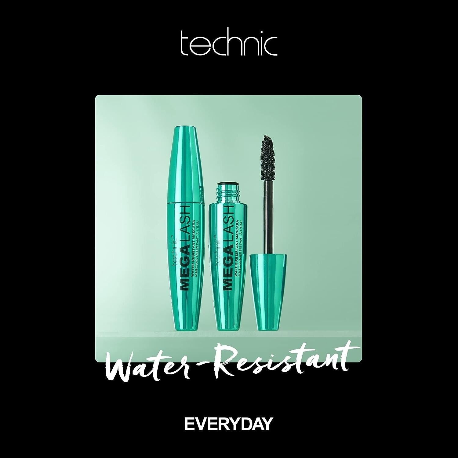 TECHNIC Black Waterproof Mascara  Mega Lash Long Lasting Volumizing 12ml Black from Superior Mart