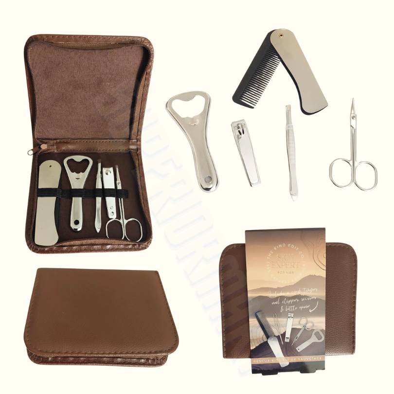 Beauty Grooming Tool Set Tweezer Nail Clipper Scissor Comb & Bottle Opener 5pc from Superior Mart