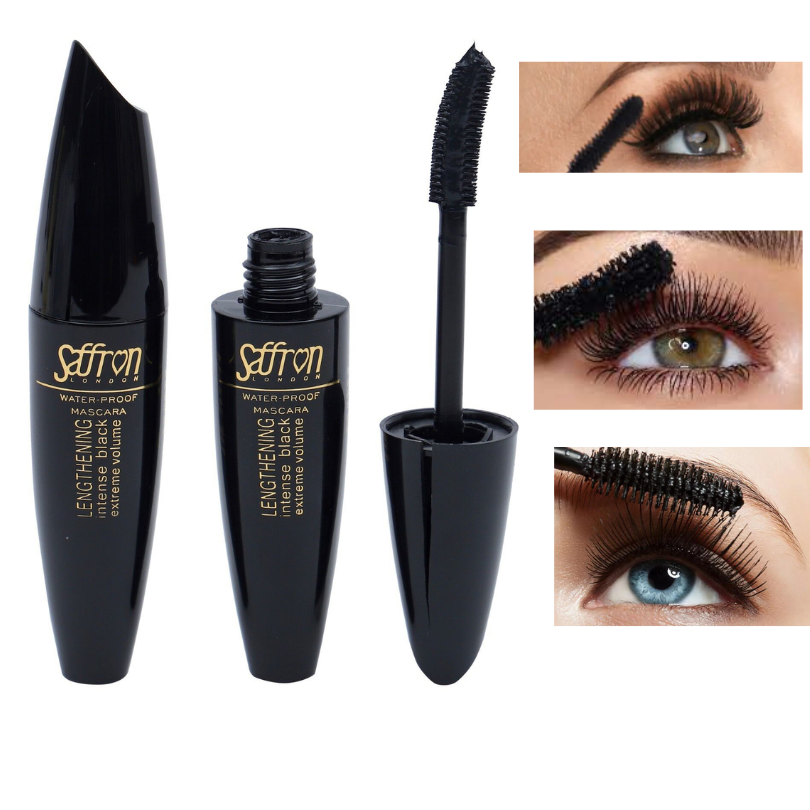 SAFFRON LONDON MASCARA BLACK EXTRA VOLUME WATER PROOF INTENSE BLACK LENGTHENING from Superior Mart