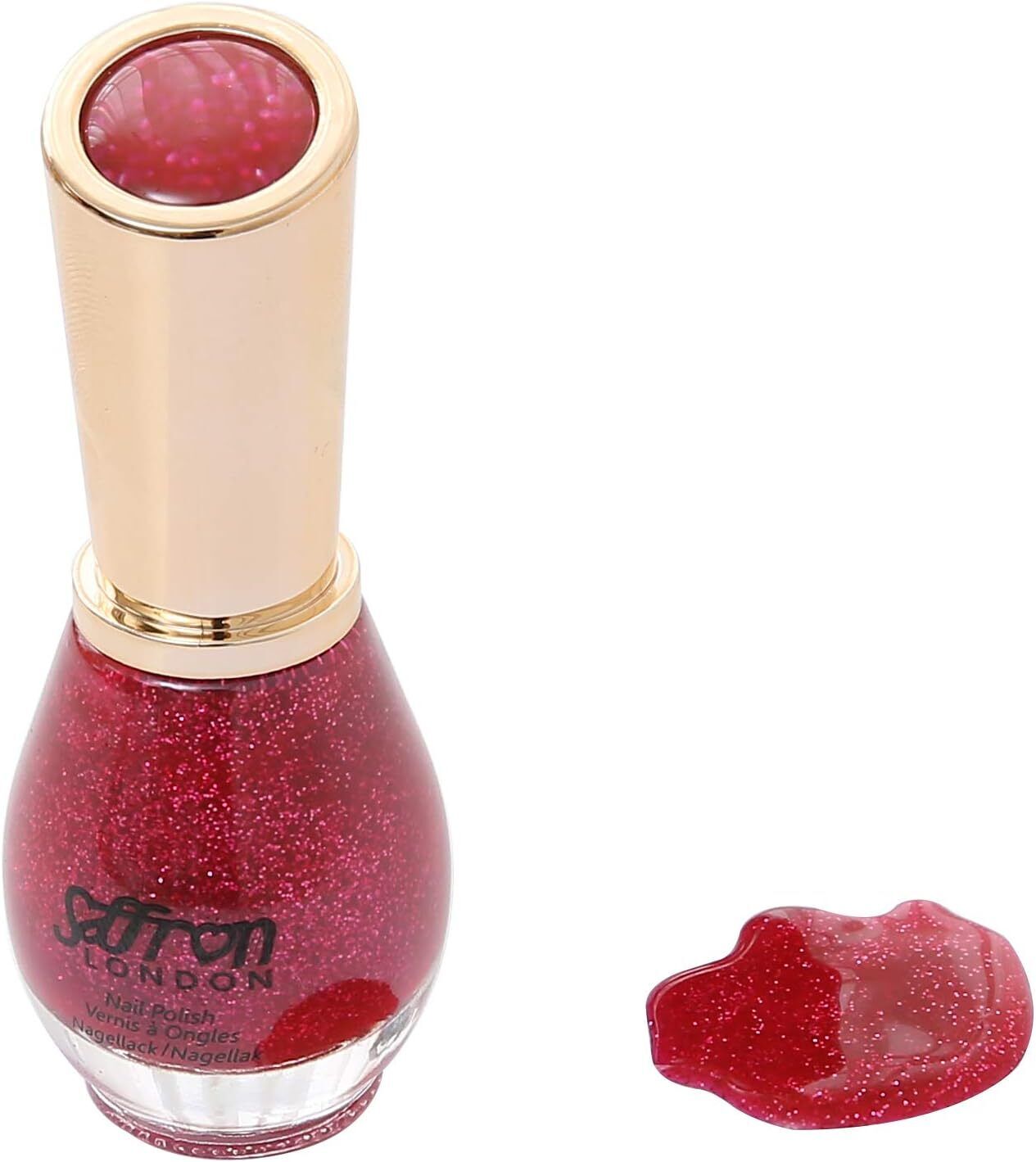 Saffron Glitter Nail Polish Nail Varnish 13ml 6 Glitter Colours To Choose from Superior Mart