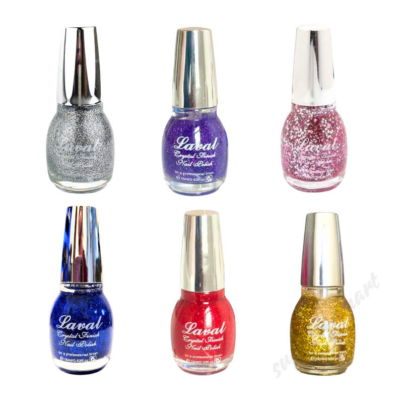 Laval Glitter Nail Polish Crystal Finish Varnish Nail Polish 15ml from Superior Mart
