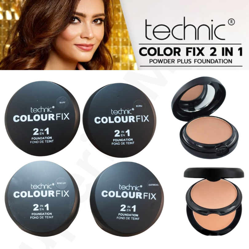 Technic Colour Fix 2 in 1 Pressed Powder & Cream Foundation - 4 Shades Available