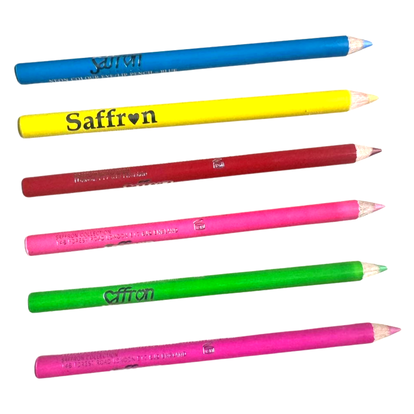 6X Saffron Neon Eyeliner and Lip Liner Pencil Bright Eye Liner (Pack of 6) from Superior Mart