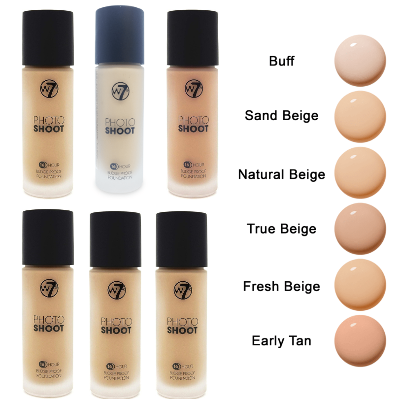 W7 Photoshoot Foundation Rich and Full Coverage Budge-Proof Long Lasting from Superior Mart