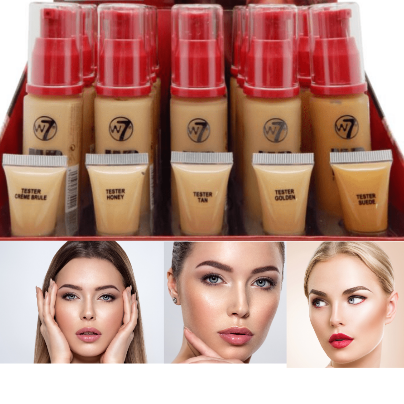 W7 HD Foundation Oil-Free Liquid Foundation for Poreless Matte Medium Coverage from Superior Mart