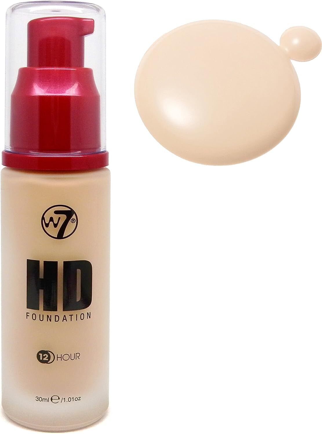 W7 HD Foundation Oil-Free Liquid Foundation for Poreless Matte Medium Coverage from Superior Mart