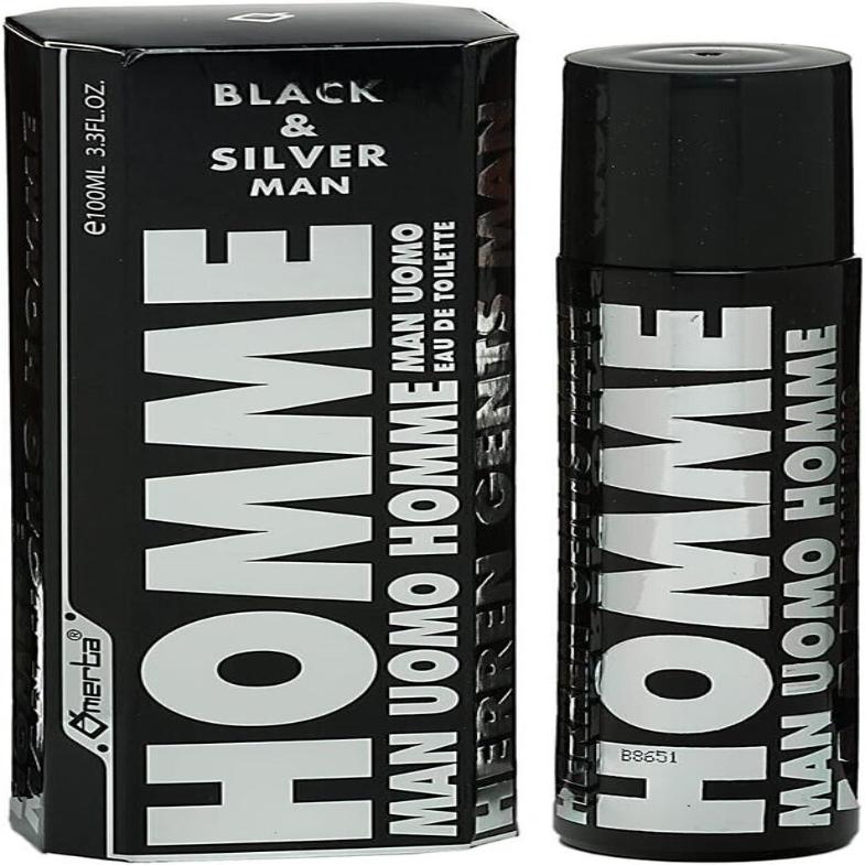 Omerta Black and Silver Men's Perfume EDT  100ml Spray For Him