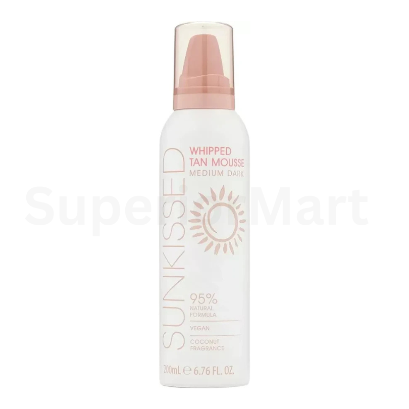 Sunkissed Whipped Tan Mousse 200ml Medium to Dark Coconut Fragrance 95% Natural from Superior Mart