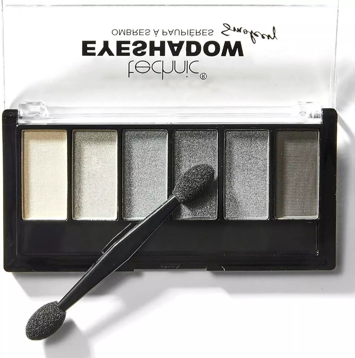 TECHNIC Eyeshadow Smokey Eye Look BLACK GREY SILVER WHITE 6 Shade Shimmer from Superior Mart