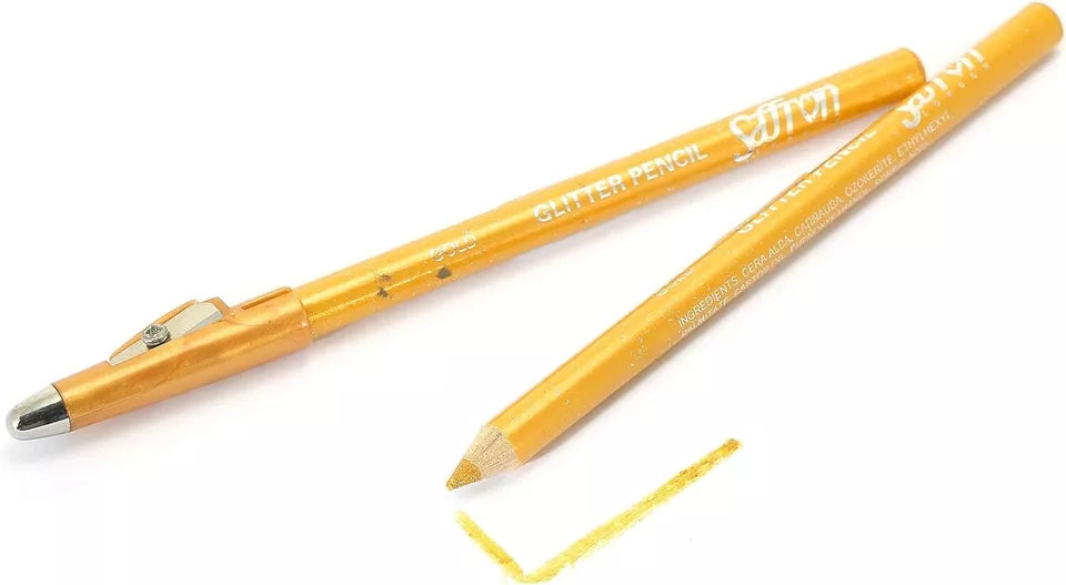Saffron Glitter Eyeliner Pencil Make Up Pencil Eye Liner with Sharpener from Superior Mart