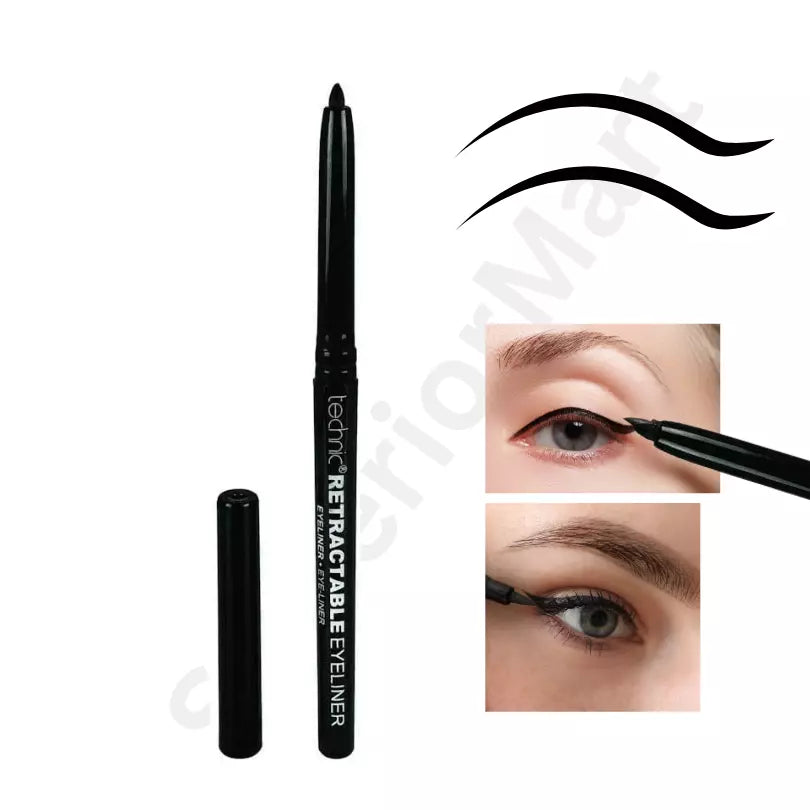 TECHNIC Eyeliner Pencil Twist Up Retractable Kohl Eye Liner Black Long Lasting from Superior Mart