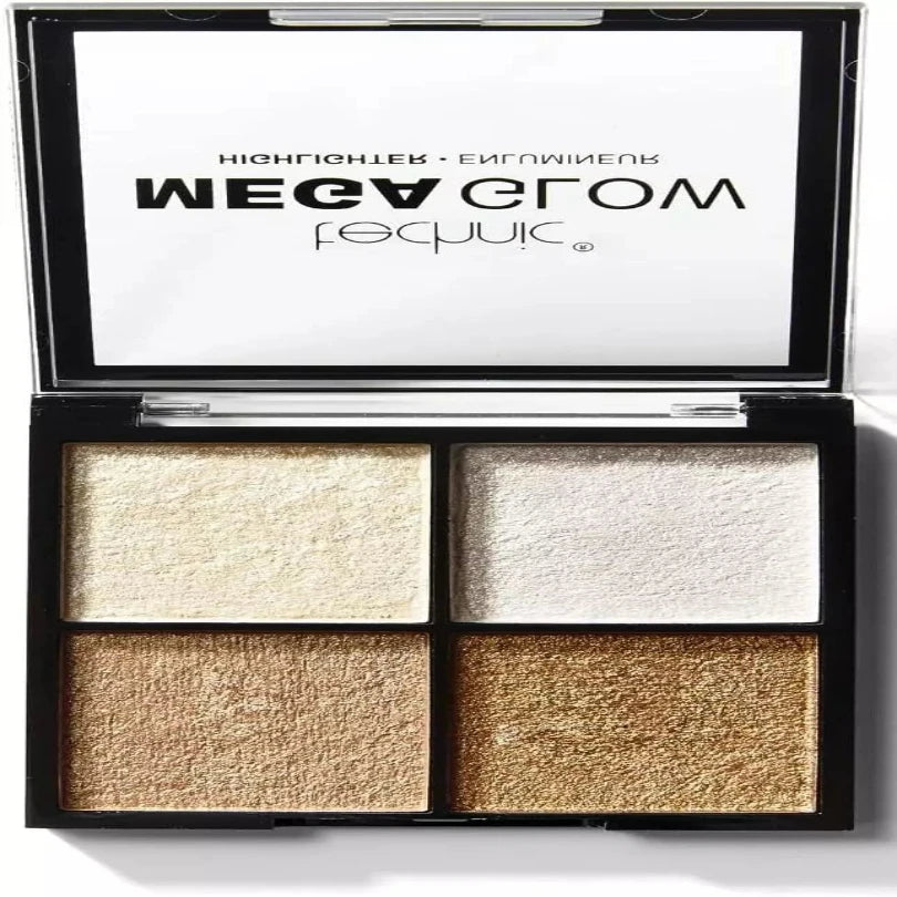 Technic Mega Glow Highlighter Palette Pearl Gold Neutral Highlighting Powder from Superior Mart