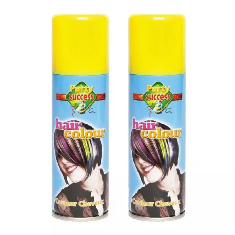 2X Party Success Hair Coloured Spray Temporary Hair spray Yellow from Superior Mart