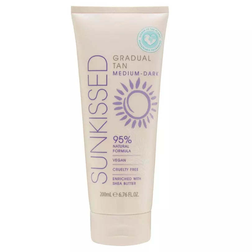 Sunkissed Gradual Tan Medium Dark 200ml 95% Natural Formula Vegan Cruelty Free from Superior Mart