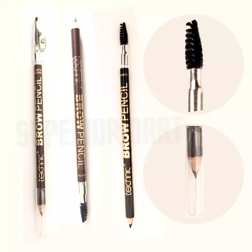 Technic Eyebrow Pencil Brow Liner Definer Brush Sharpener Brown & Black Crayon from Superior Mart