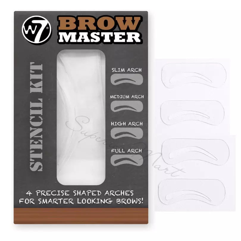 W7 Eyebrow Stencil Kit Brow Master 4 Precise Shaped Arches For Smarter Looking from Superior Mart