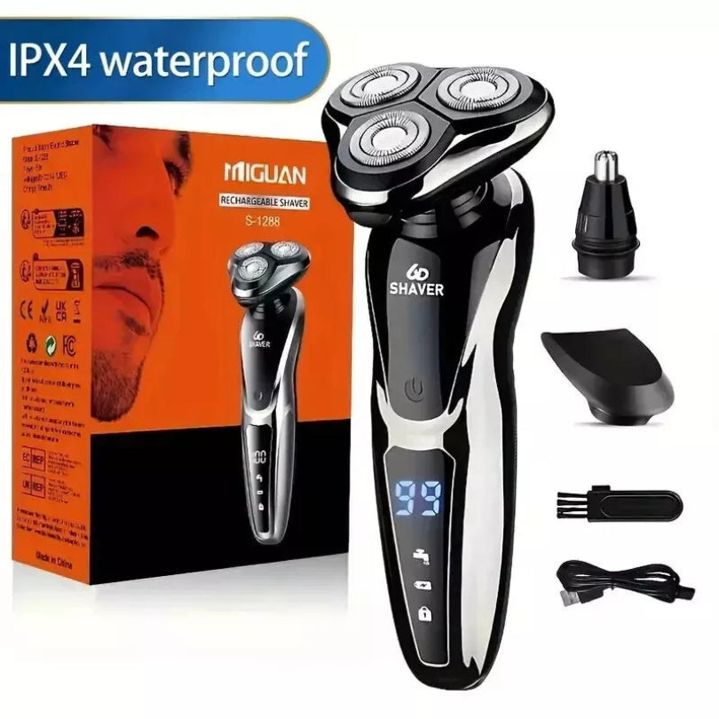 Electric Shave Men Rechargeable Shaver Wet and Dry Waterproof Cordless 3D from Superior Mart