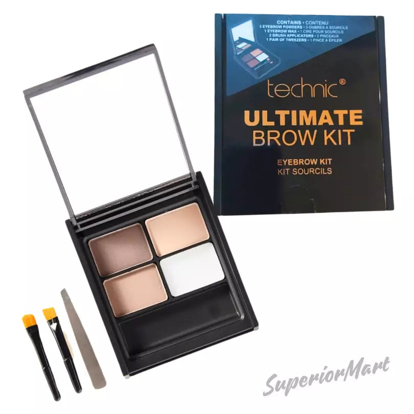 Technic Ultimate Brow Kit Eyebrow Powder Wax Brow Definer Brush Tweezer Set from Superior Mart