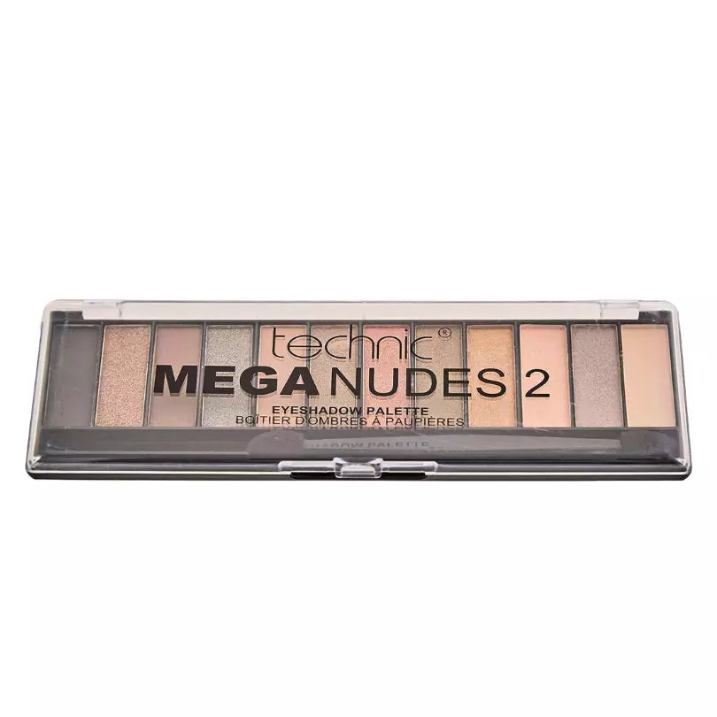 Technic Nudes Eyeshadow Shimmer Mega 12 Shades Bronze Smokey Eye Makeup from Superior Mart
