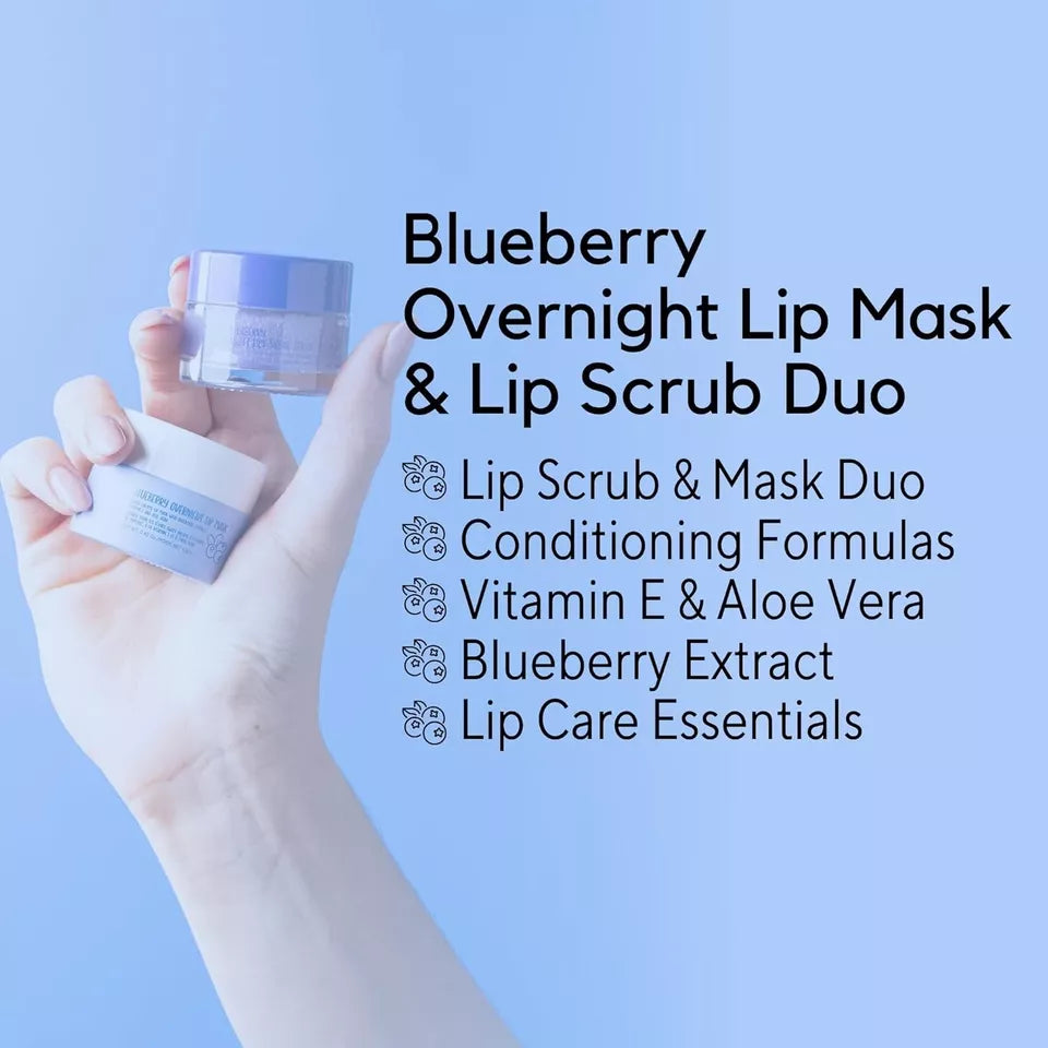 W7 Sweet Lips Blueberry Sugar Scrub and Blueberry Overnight Lip Mask Duo from Superior Mart