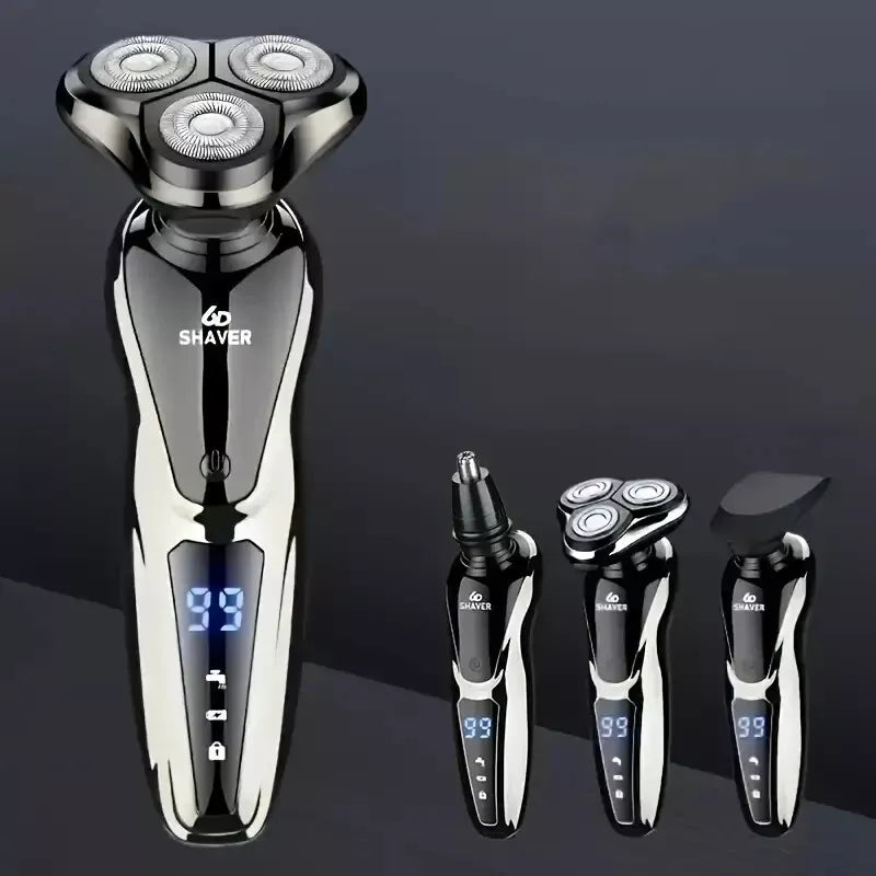 Electric Shave Men Rechargeable Shaver Wet and Dry Waterproof Cordless 3D from Superior Mart