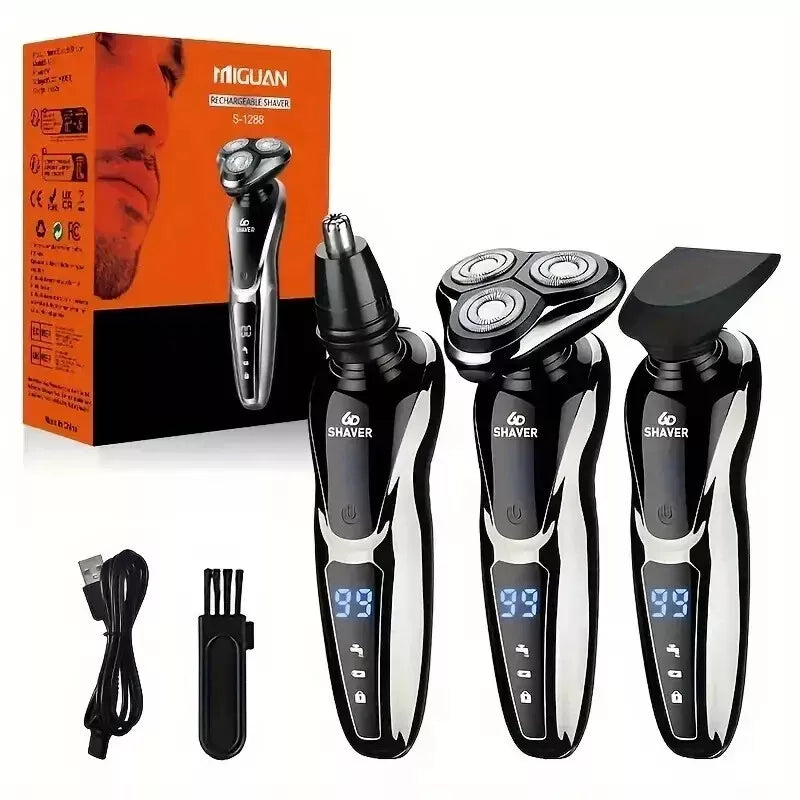 Electric Shave Men Rechargeable Shaver Wet and Dry Waterproof Cordless 3D from Superior Mart