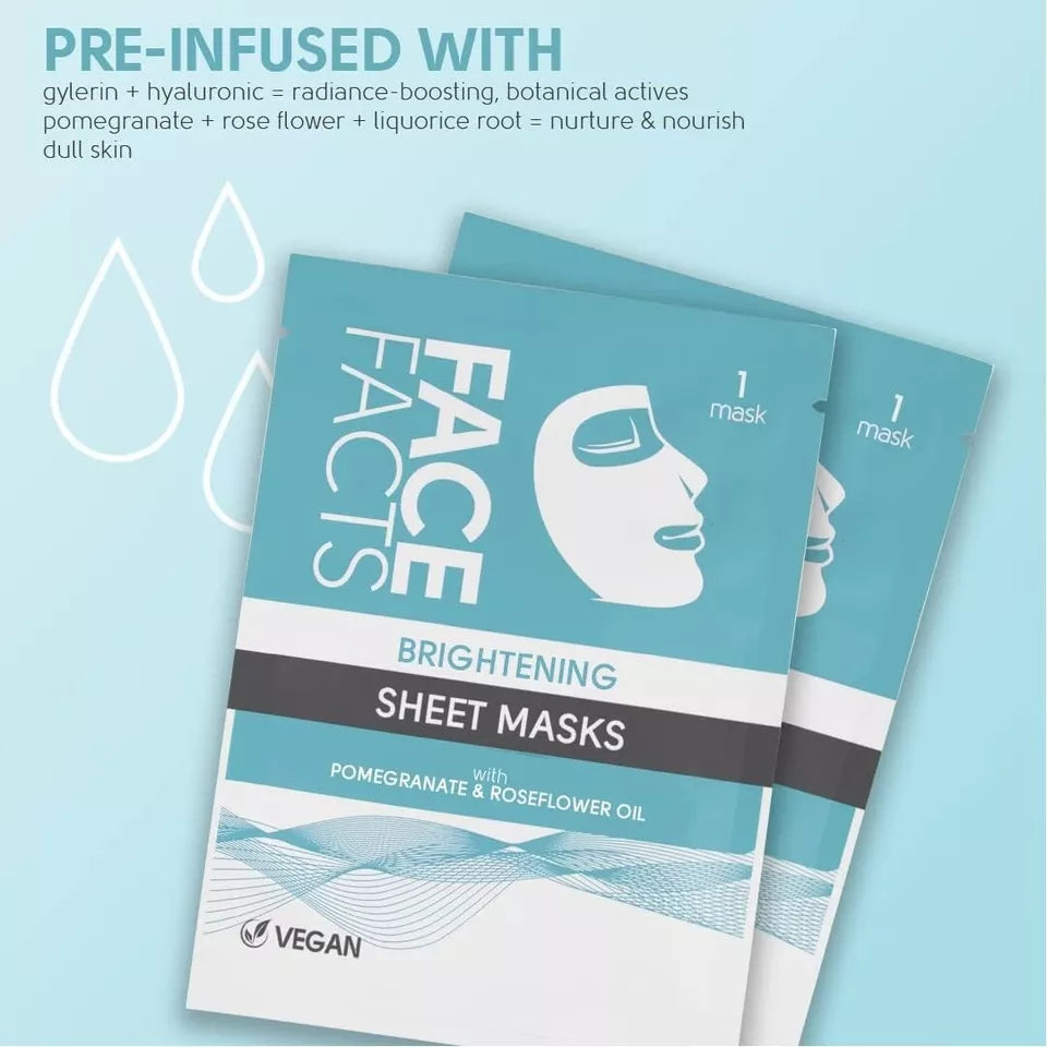 Face Facts Face Brightening Sheet Masks Hydrate + Glow | 2 x Masks from Superior Mart