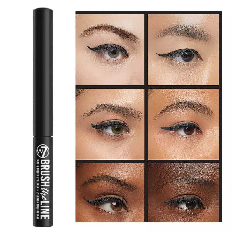 W7 Liquid Eye Liner Black Brush The Line Matte from Superior Mart