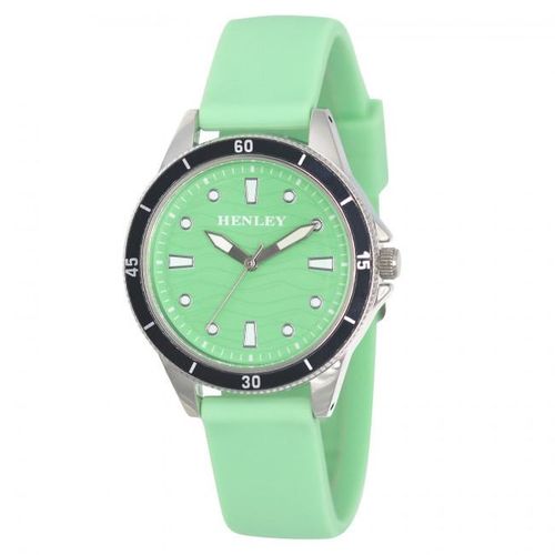 Henley Ladies Wave Green Dial with Green Rubber Strap Watch H06176.11 from Henley