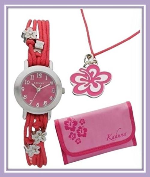 Kahuna Children Girls Wallet, Necklace Gift Set 10 Watches  - CLEARANCE NEEDS RE-BATTERY from N/A