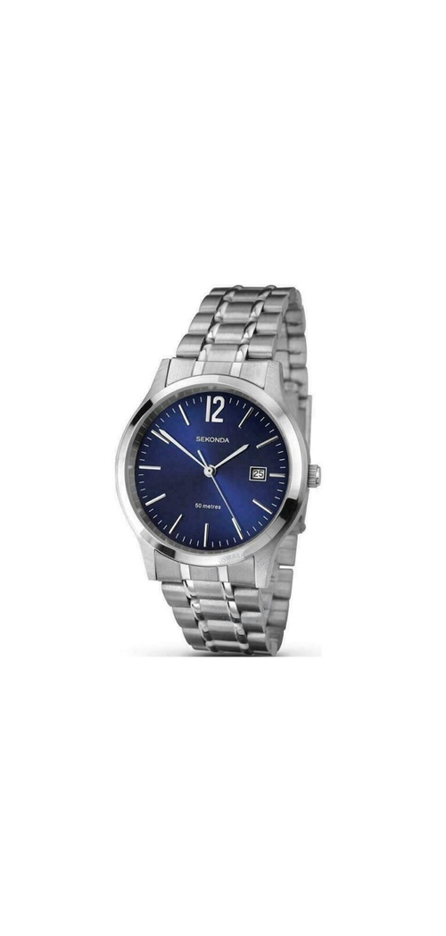 Sekonda Mens Basic Dated Blue Dial Stainless Steel Bracelet Watch - 3728 from Sekonda