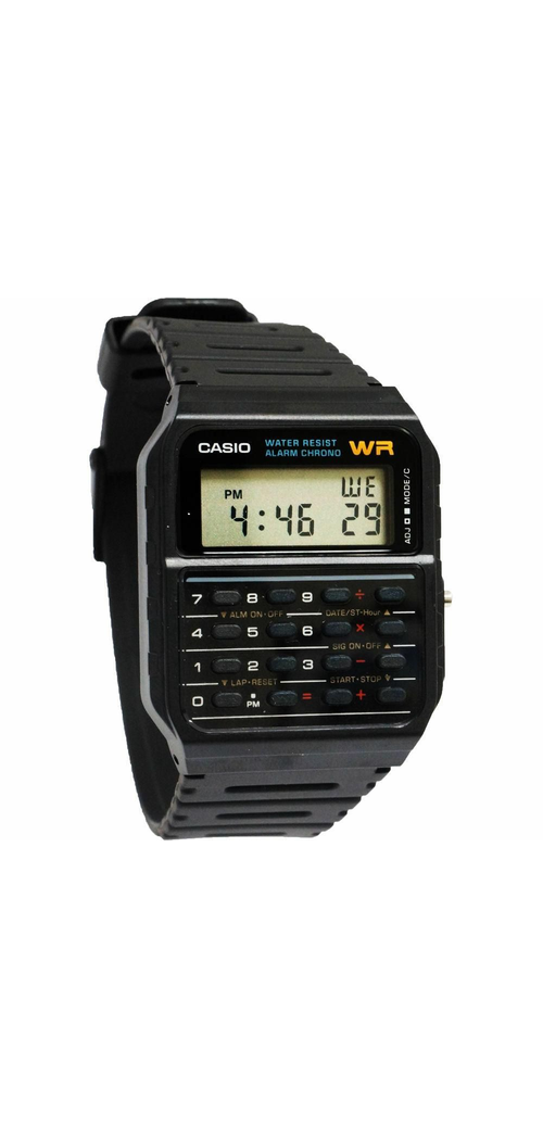 Casio Mens Digital Calculator Retro Dial With Black Rubber Strap Watch - CA-53W-1Z from Casio