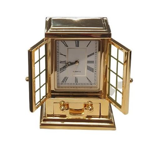 Miniature Clock Gold Plated Solid Brass IMP40 - CLEARANCE NEEDS RE-BATTERY from Miniture