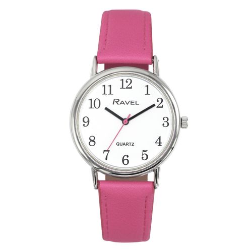 Ravel Ladies Classic White Dial Pink Leather Strap Watch R0140.15.2 from Ravel