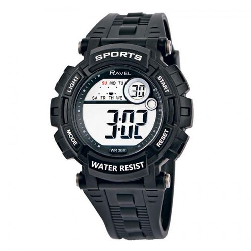 Ravel Mens 3ATM Digital Sports Black/Black Watch RDG.14.3 from Ravel