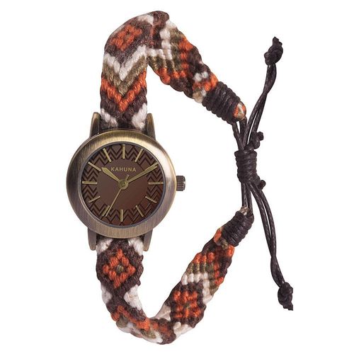 Kahuna Ladies Brown dial with Fabric Strap Friendship Watch KLF-0022L  - CLEARANCE NEEDS RE-BATTERY from Kahuna