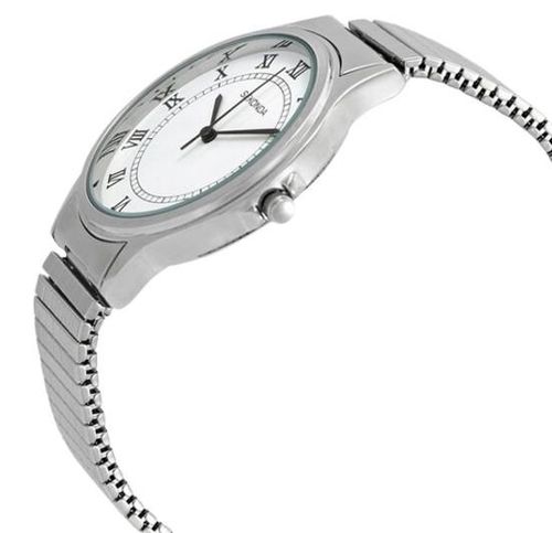 Sekonda Mens Basic White Dial with Silver Metal Expandable Bracelet Watch 3022b from Sekonda