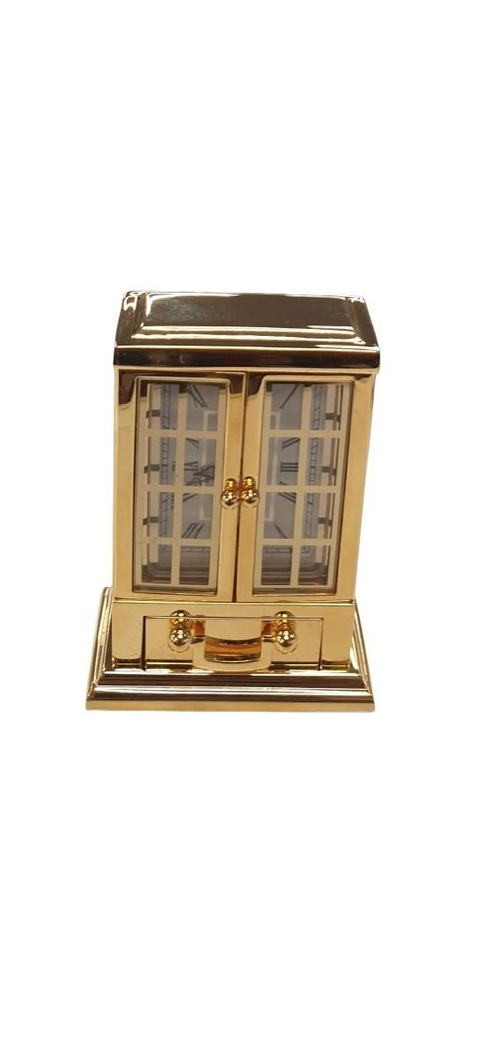 Miniature Clock Gold Plated Solid Brass IMP40 - CLEARANCE NEEDS RE-BATTERY from Miniture
