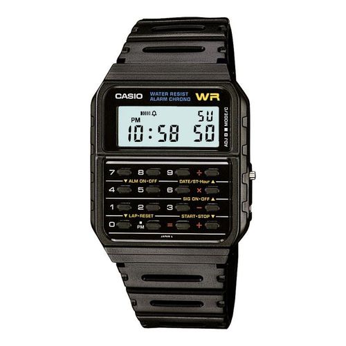 Casio Mens Digital Calculator Retro Dial With Black Rubber Strap Watch - CA-53W-1Z from Casio
