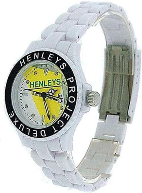 Henleys Project Deluxe Ladies 2 Funky Plastic Watch Gift Set Purple-White SUMMERTWIN CLEARANCE NEEDS RE-BATTERY from Henley